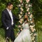 4 Pack Champagne Artificial Eucalyptus Garland with Roses - 26ft Total Faux Floral Greenery - Silk Rose Wreath Vines for Wedding Arch, Party Backdrop & Table Decor